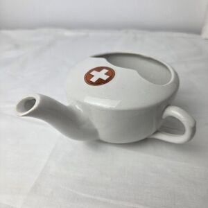 Antique White Ceramic Invalid Feeding Cup Canadian Red Cross